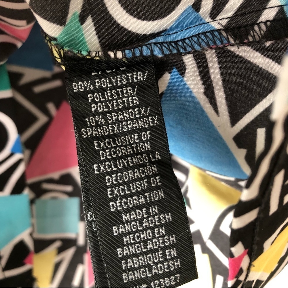 OH SNAP! Drill Clothing 90s Memphis Style Geo Print Button Up Shirt Size Large - Picture 8 of 13